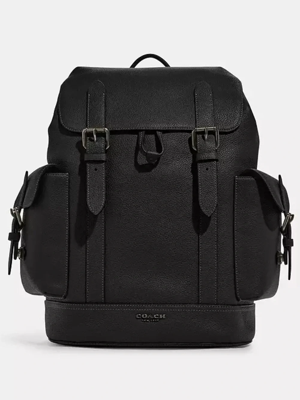 Coach Hudson Backpack CB837 Black Pebble Leather Bucket Drawstring Mens Commute
